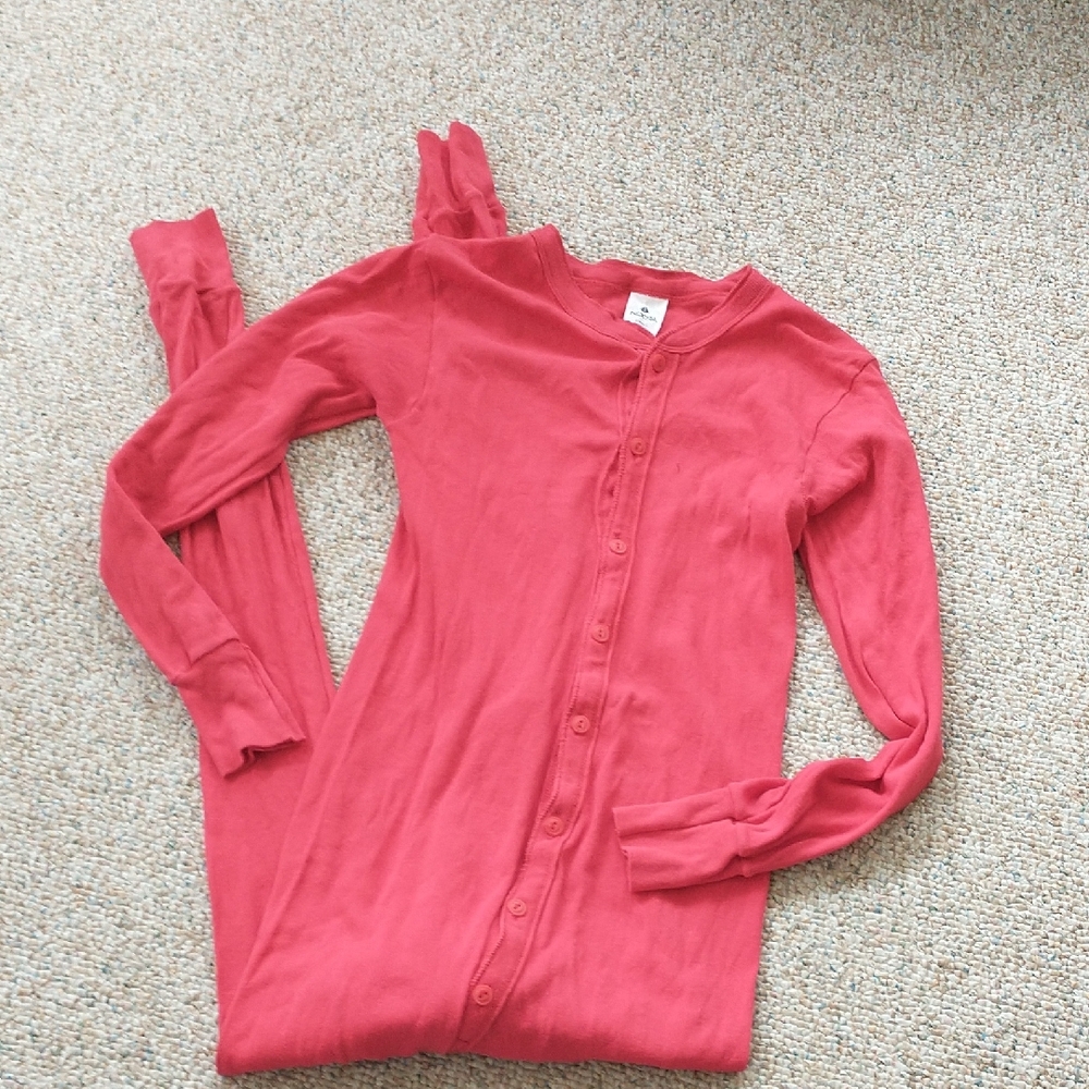 Indera Red Cotton Long John Union Suit Small 34-36